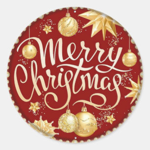 Frohe Weihnachten Runder Aufkleber