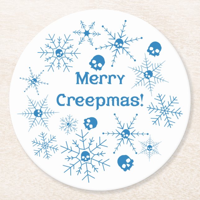 Frohe Weihnachten! Runder Pappuntersetzer (Vorderseite)