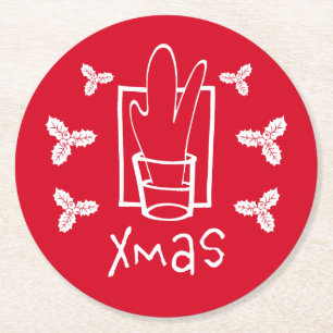 Frohe Weihnachten Runder Pappuntersetzer