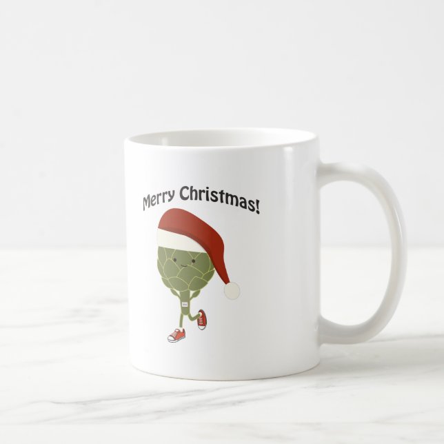 Frohe Weihnachten! Running Artichoke Kaffeetasse (Rechts)