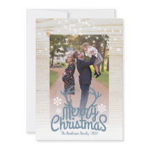 Frohe Weihnachten Rustic Antlers Foto String Light