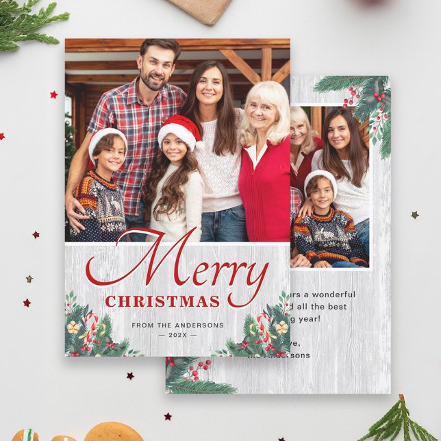 Frohe Weihnachten Rustic Birch Mistletoe 2 Foto (Von Creator hochgeladen)