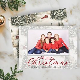 Frohe Weihnachten Rustic Woodland Familie Foto