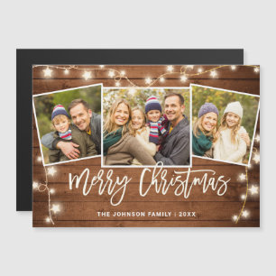 Frohe Weihnachten Rustikal 3 FOTO Magnetkarte