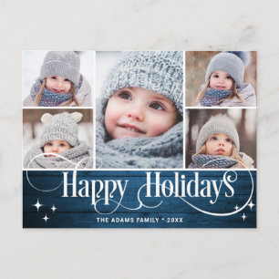 Frohe Weihnachten Rustikal 5 FOTO Grußkarte Feiert Postkarte