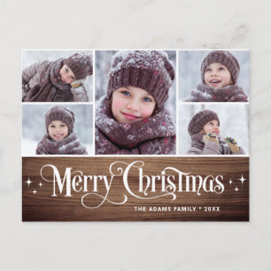 Frohe Weihnachten Rustikal 5 FOTO Grußkarte Feiert Postkarte