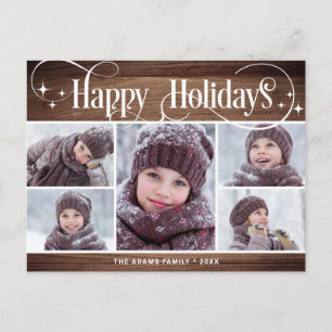Frohe Weihnachten Rustikal 5 PHOTO Grußkarte Feier Postkarte