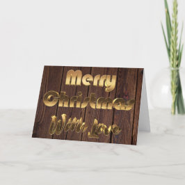 Frohe Weihnachten Rustikal brauner Holzzaun Gold