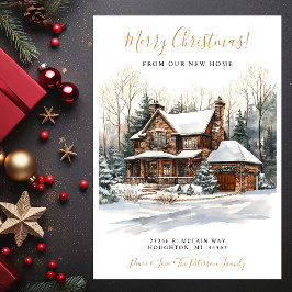 Frohe Weihnachten Rustikal New Zuhause Moving Ankündigung