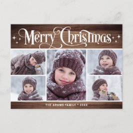 Frohe Weihnachten Rustikale 5 FOTO Grußurlaub Postkarte