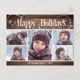 Frohe Weihnachten Rustikale 5 FOTO Grußurlaub Postkarte