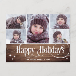 Frohe Weihnachten Rustikale 5 FOTO Grußurlaub Postkarte