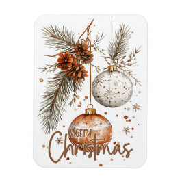 Frohe Weihnachten Rustikale Begrüßung Magnet