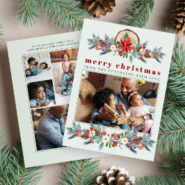 Frohe Weihnachten rustikale Blumenkollage Foto