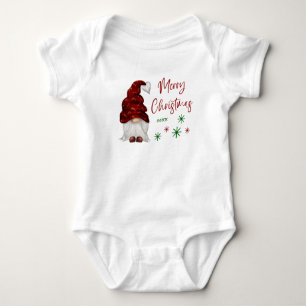 Frohe Weihnachten Rustikale Country Girl Gnome Hol Baby Strampler