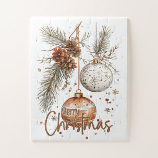 Frohe Weihnachten Rustikale Grüße Puzzle