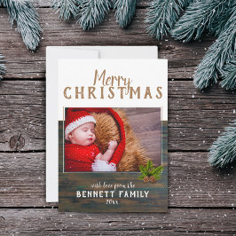 Frohe Weihnachten Rustikale Pine Holiday Fotokarte