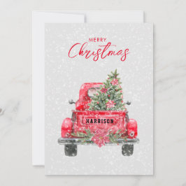 Frohe Weihnachten Rustikale Red Truck Flat Holiday