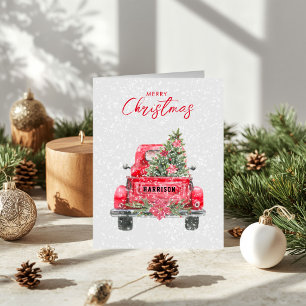 Frohe Weihnachten Rustikale Red Truck Urlaubskarte