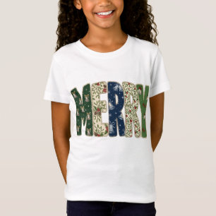 Frohe Weihnachten Rustikale Typografie   Immergrün T-Shirt