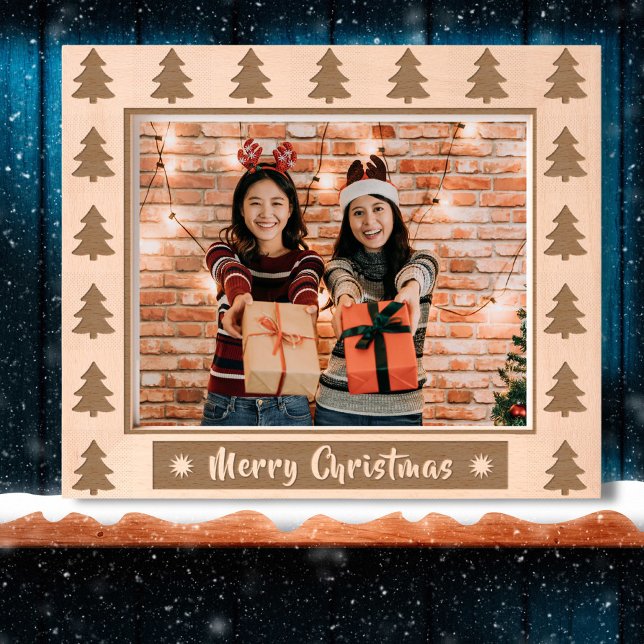 Frohe Weihnachten rustikale Weihnachtsfeier Foto a Geätzte Rahmen (Von Creator hochgeladen)