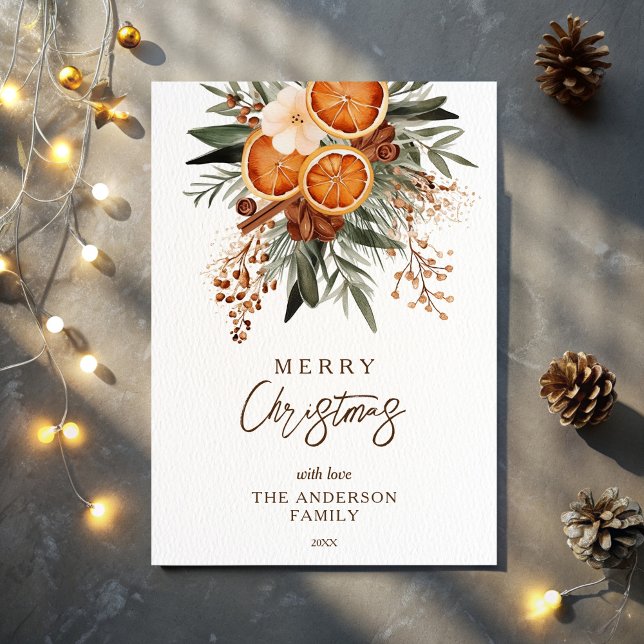 Frohe Weihnachten rustikale Winter botanische Vege (Merry Christmas rustic winter botanical greenery Holiday Card editable template instant download)