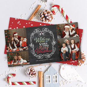 Frohe Weihnachten Rustikales Chalkboard Mistletoes