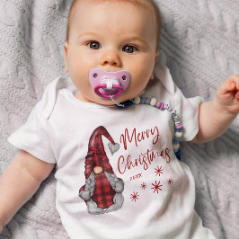 Frohe Weihnachten Rustikales Gnome in Red Buffalo  Baby Strampler