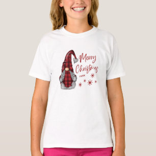 Frohe Weihnachten Rustikales Gnome in Red Buffalo T-Shirt