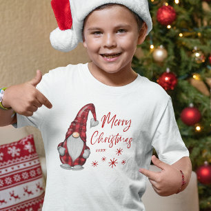 Frohe Weihnachten Rustikales Gnome in Red Buffalo T-Shirt