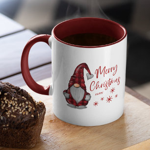 Frohe Weihnachten Rustikales Gnome in Red Buffalo  Tasse