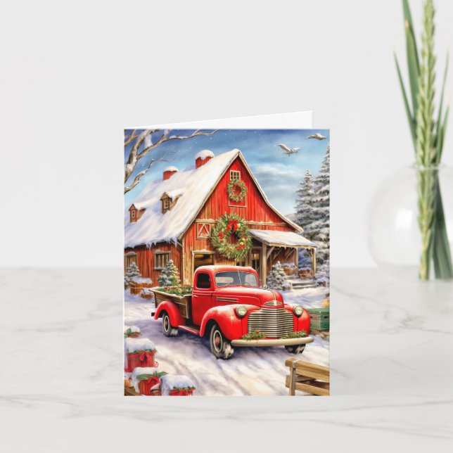 Frohe Weihnachten Rustikales Landhaus (Vorderseite)