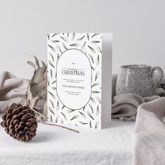Frohe Weihnachten Rustikales Pine Needle Greenerit (Get into the holiday spirit with a heartfelt folded christmas card! 🎅)