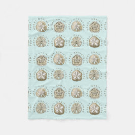 Frohe Weihnachten Sand Dollar Türkis Muster Fleecedecke
