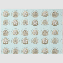 Frohe Weihnachten Sand Dollar Türkis Muster Seidenpapier