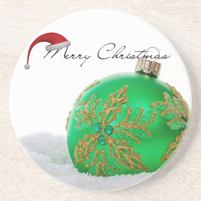 Frohe Weihnachten Sandstein Untersetzer (Vorne)