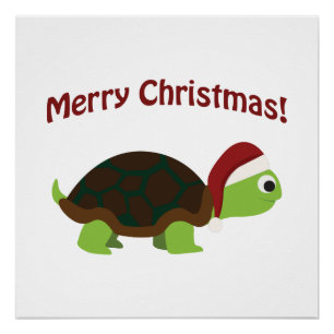 Frohe Weihnachten! Sankt-Schildkröte Poster