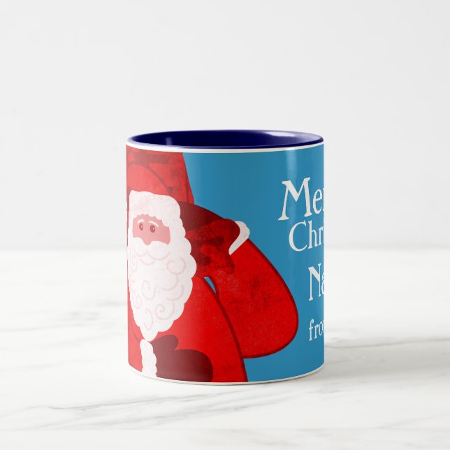 Frohe Weihnachten Sankt Tasse roter/blauer Jungen (Mittel)