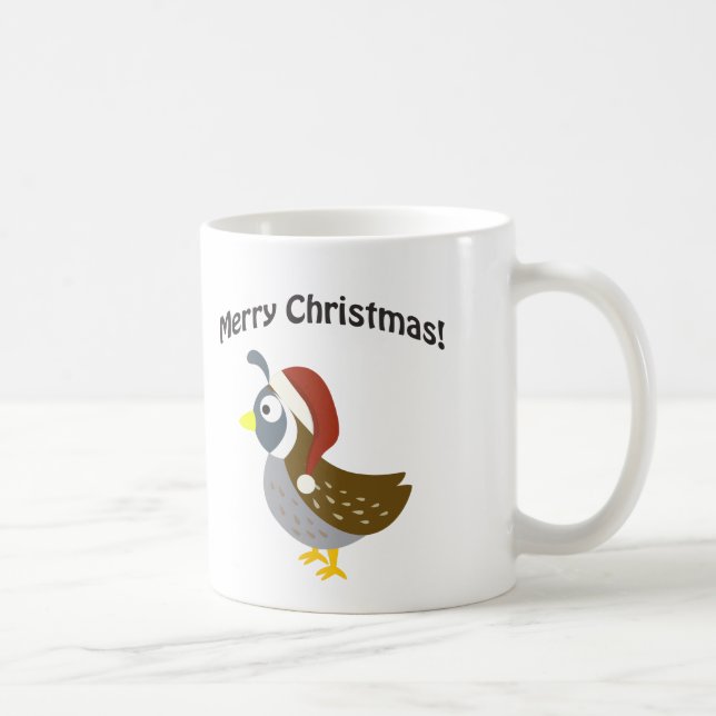 Frohe Weihnachten! Sankt-Wachteln Tasse (Rechts)