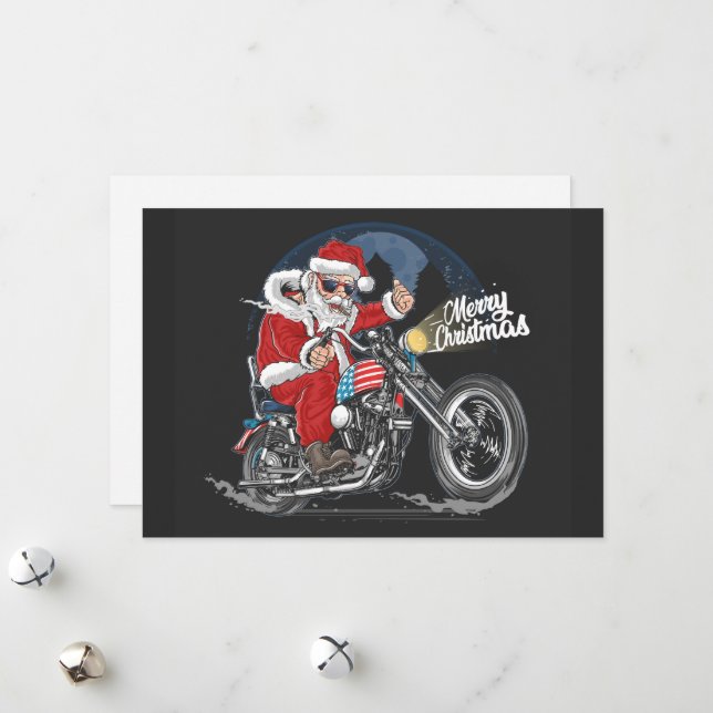 Frohe Weihnachten Santa Biker (Vorderseite/Rückseite Beispiel)
