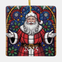 Frohe Weihnachten Santa Bleiglasdesign