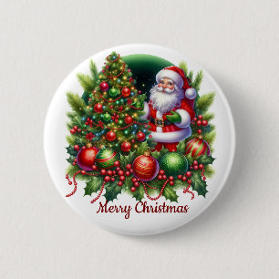 Frohe Weihnachten Santa Button
