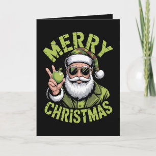 Frohe Weihnachten Santa Camo Sonnenbrille Frieden  Karte
