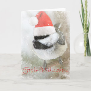 Frohe Weihnachten Santa Chickadee