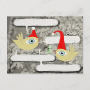 Frohe Weihnachten Santa Claus Dezember Vogel Postk