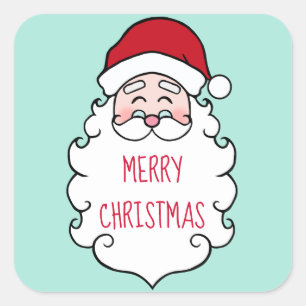 Frohe Weihnachten Santa Claus Geschenkanhänger Auf Quadratischer Aufkleber