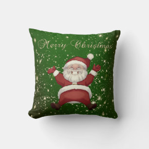 Frohe Weihnachten,Santa Claus,Glatzen,Grün Kissen