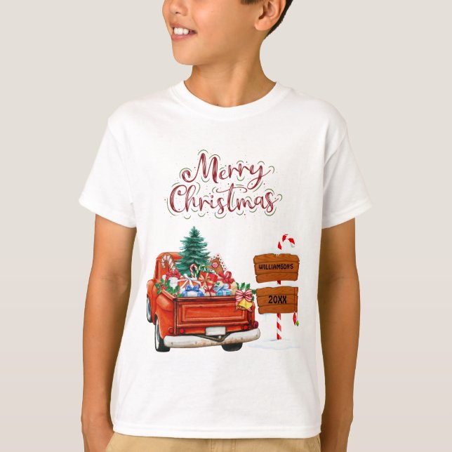 Frohe Weihnachten | Santa Claus sagt Personalisier T-Shirt (Vorderseite)