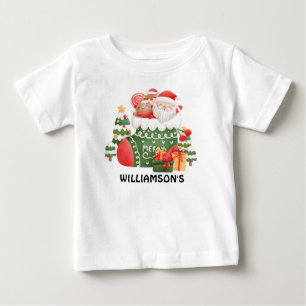 Frohe Weihnachten Santa Claus Say Personalisiert Baby T-shirt