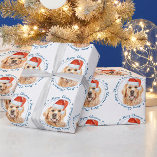 Frohe Weihnachten Santa Dog Golden Retriever Geschenkpapier